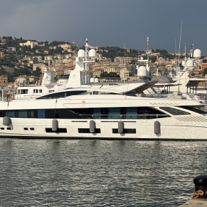 Yacht docked in Genoa